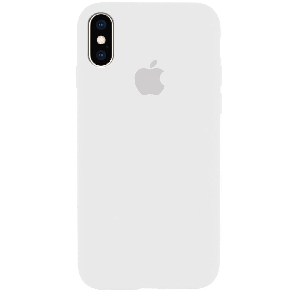 Silicone Case Full Protective (AA) для iPhone X/Xs (5.8") (White)-0